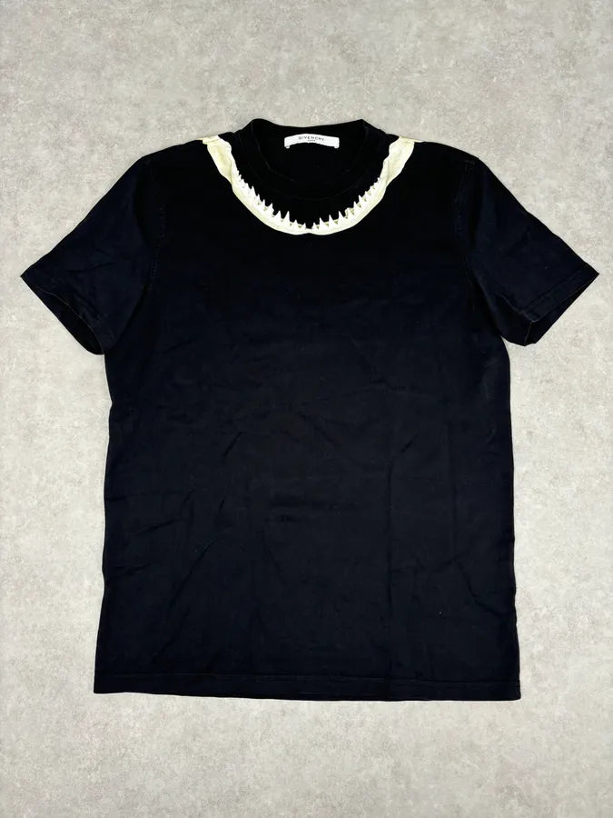 SS2017 Givenchy Black Contrast Ruffle Neck T-Shirt by Riccardo Tisci KFPKaIO 0