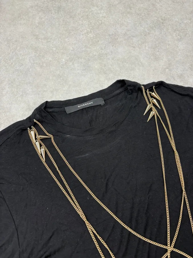 SS2011 Givenchy Black Cross Chains Silk T-Shirt by Riccardo Tisci wKUzlzV 4