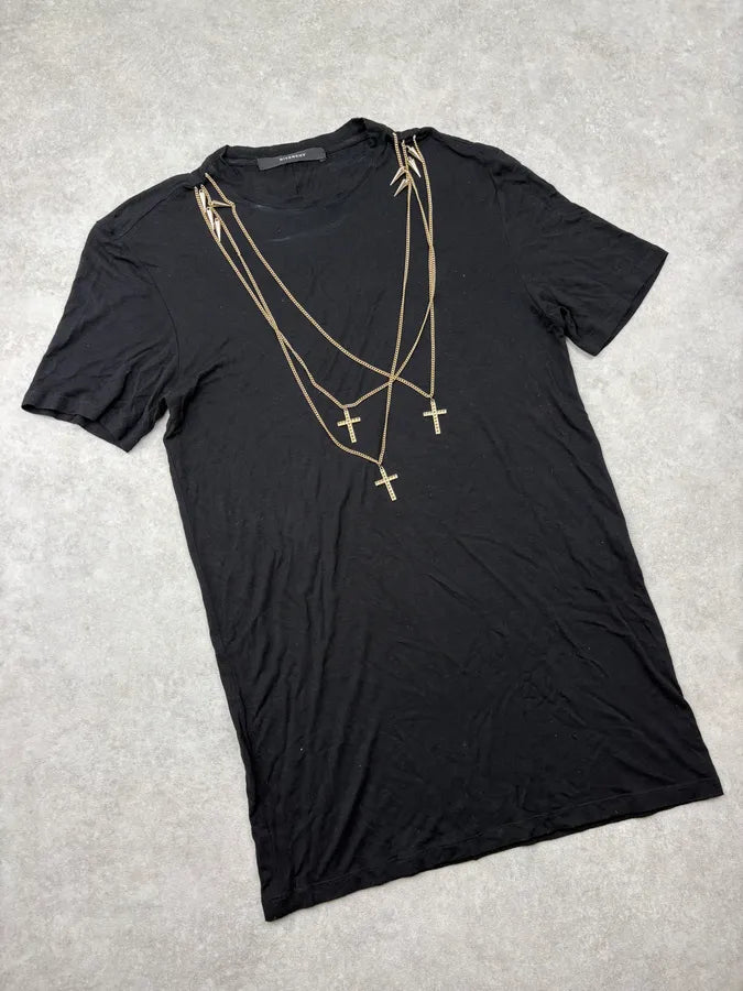 SS2011 Givenchy Black Cross Chains Silk T-Shirt by Riccardo Tisci wKUzlzV 3