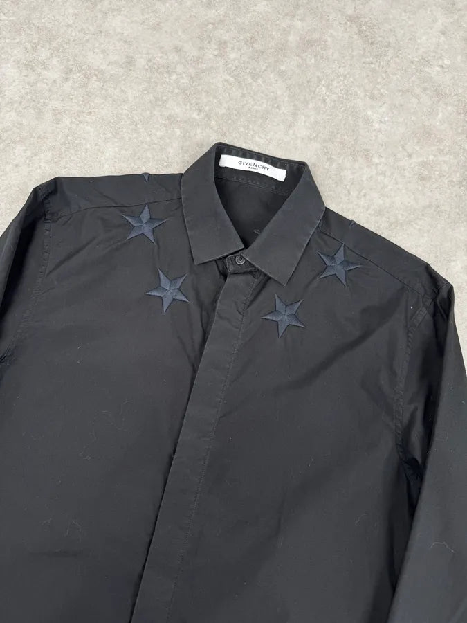 SS2015 Givenchy Black Embroidered Stars Shirt by Riccardo Tisci JyCaJdi 4