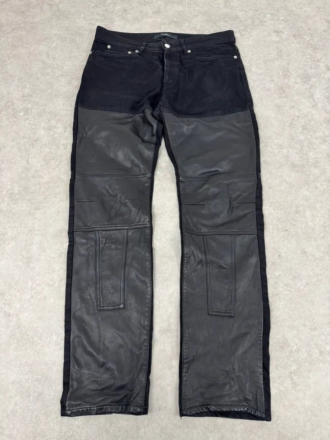 Givenchy Black Hybrid Leather & Denim Jeans OuLiUQJ 0