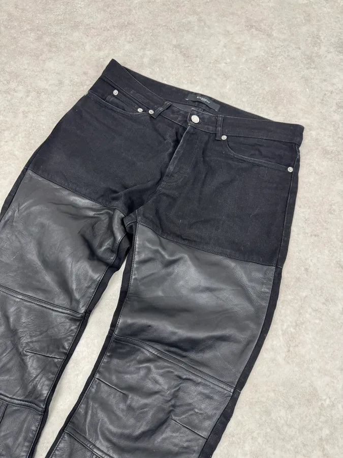 Givenchy Black Hybrid Leather & Denim Jeans OuLiUQJ 10