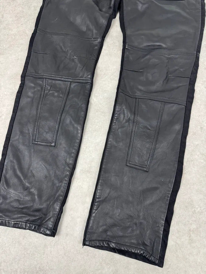 Givenchy Black Hybrid Leather & Denim Jeans OuLiUQJ 4