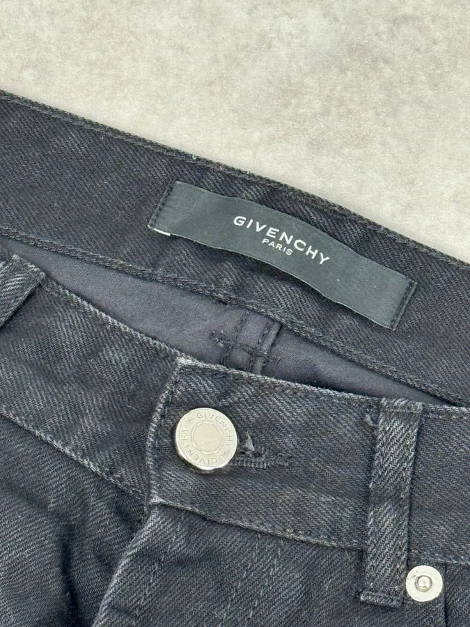 Givenchy Black Hybrid Leather & Denim Jeans OuLiUQJ 6