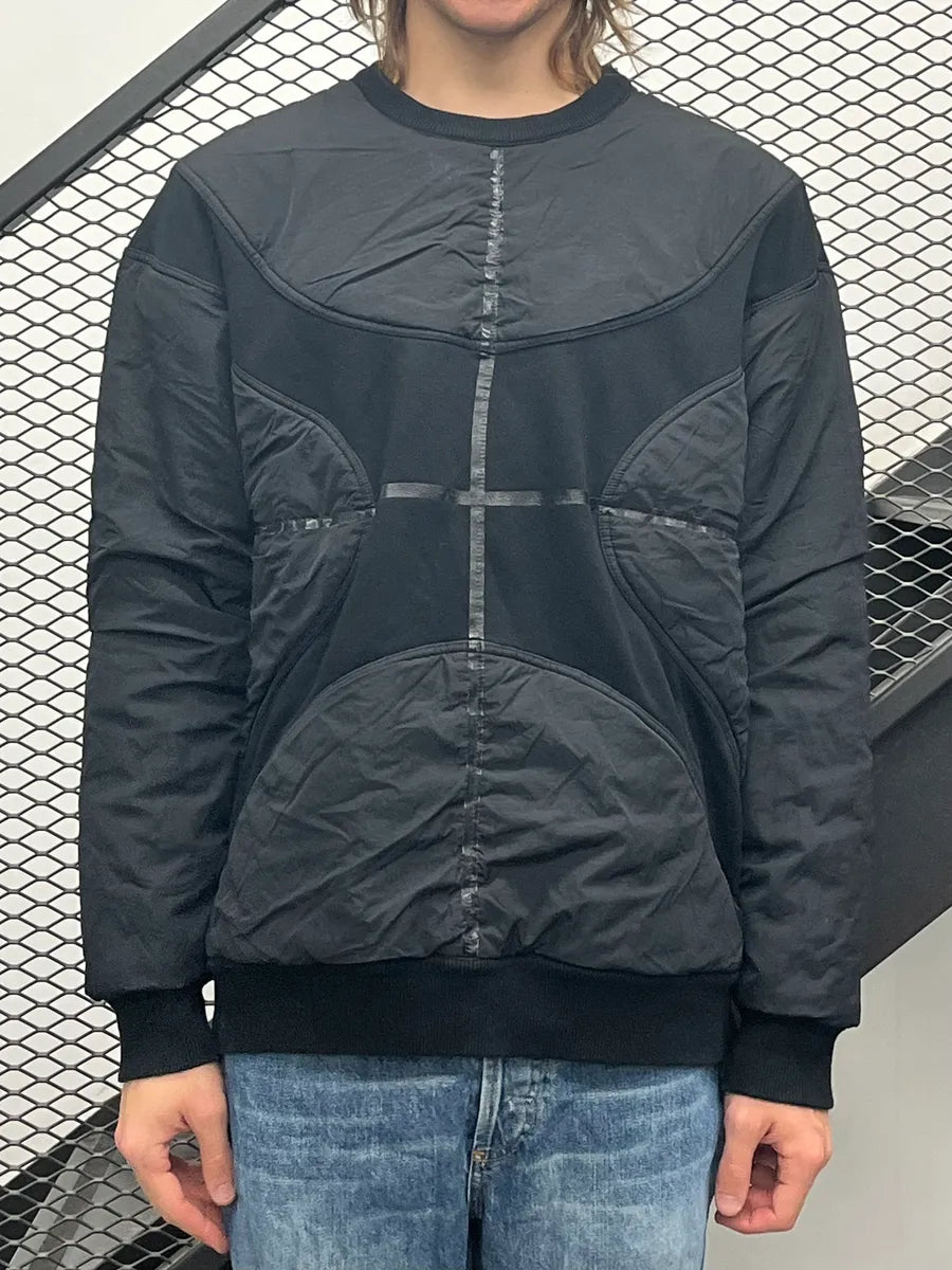 AW2014 Givenchy Black Hybrid Nylon Quilted Sweater by Riccardo Tisci HcmASlU 0