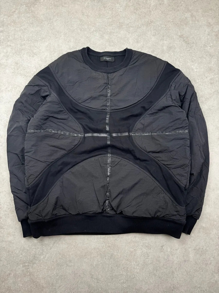 AW2014 Givenchy Black Hybrid Nylon Quilted Sweater by Riccardo Tisci HcmASlU 1