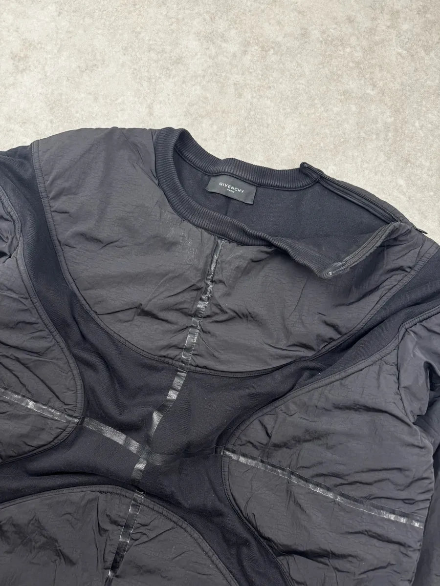 AW2014 Givenchy Black Hybrid Nylon Quilted Sweater by Riccardo Tisci HcmASlU 8