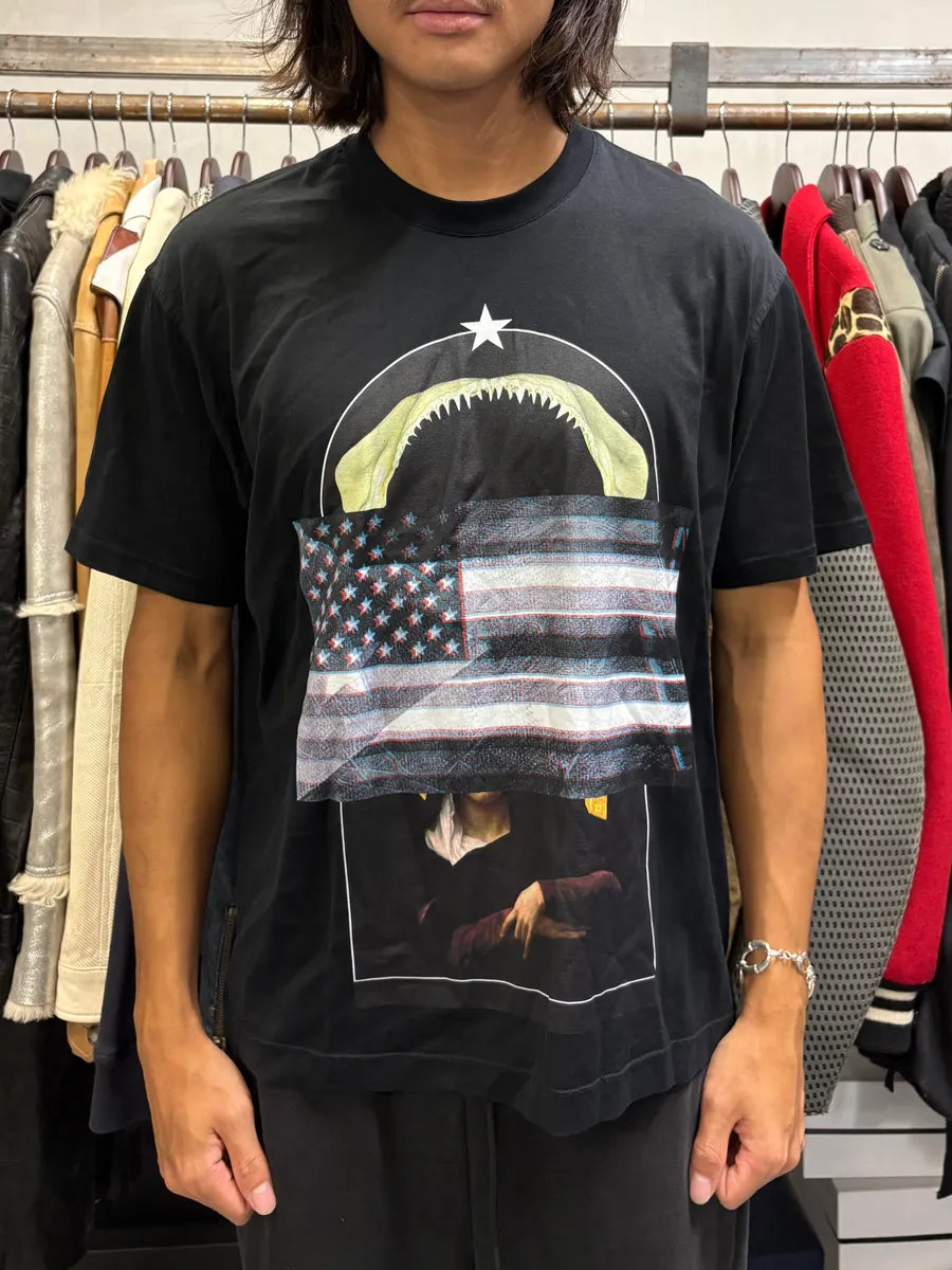 Givenchy Black Jaw USA Flag T-Shirt by Riccardo Tisci BKNDvaV 1