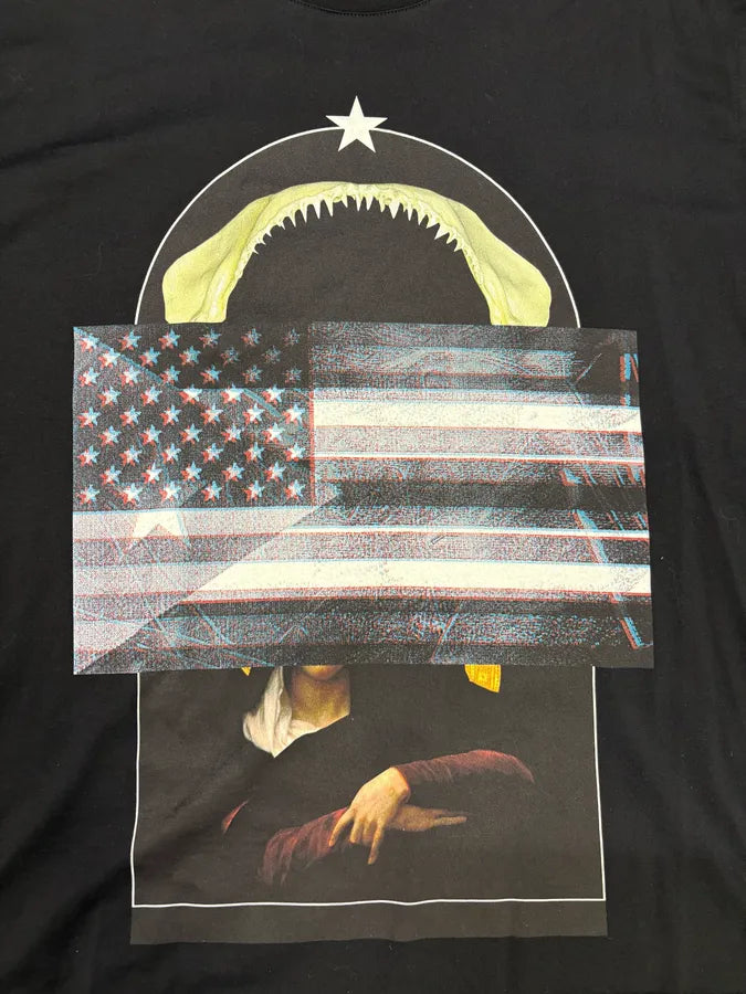 Givenchy Black Jaw USA Flag T-Shirt by Riccardo Tisci BKNDvaV 5