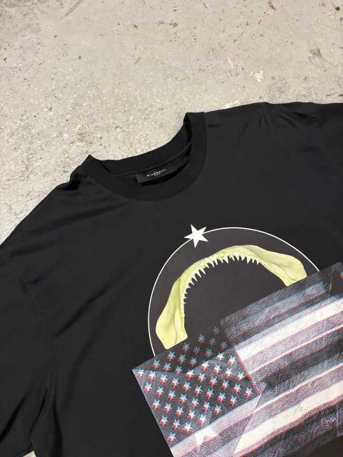 Givenchy Black Jaw USA Flag T-Shirt by Riccardo Tisci BKNDvaV 4
