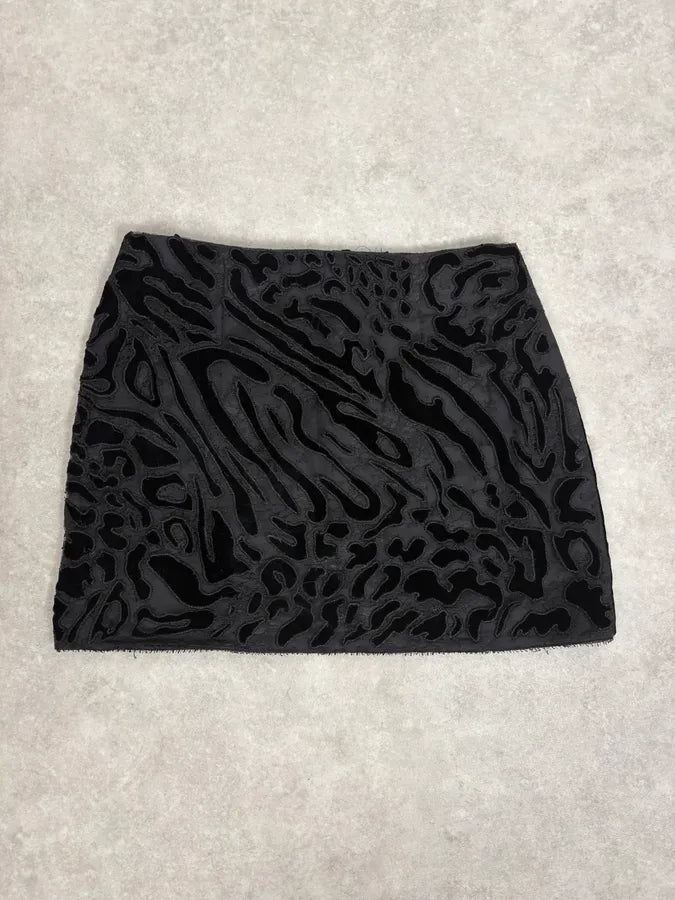 Givenchy Black Lace Relief Leopard Effect Skirt TMsJgpK 6