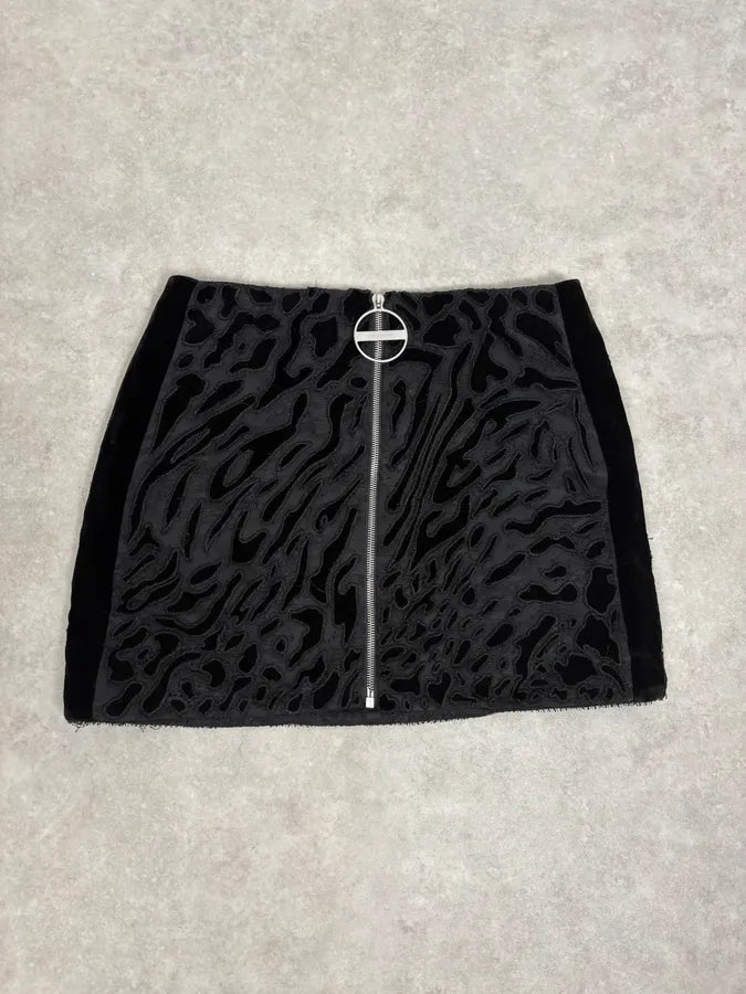 Givenchy Black Lace Relief Leopard Effect Skirt TMsJgpK 0