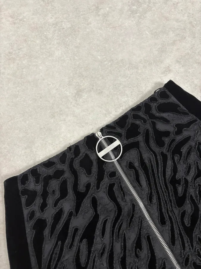 Givenchy Black Lace Relief Leopard Effect Skirt TMsJgpK 5