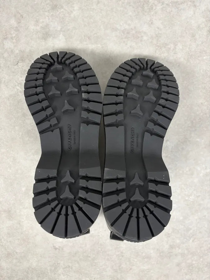 AW2023 Givenchy Black Leather Combat Boots by Matthew Williams NlusiXd 11