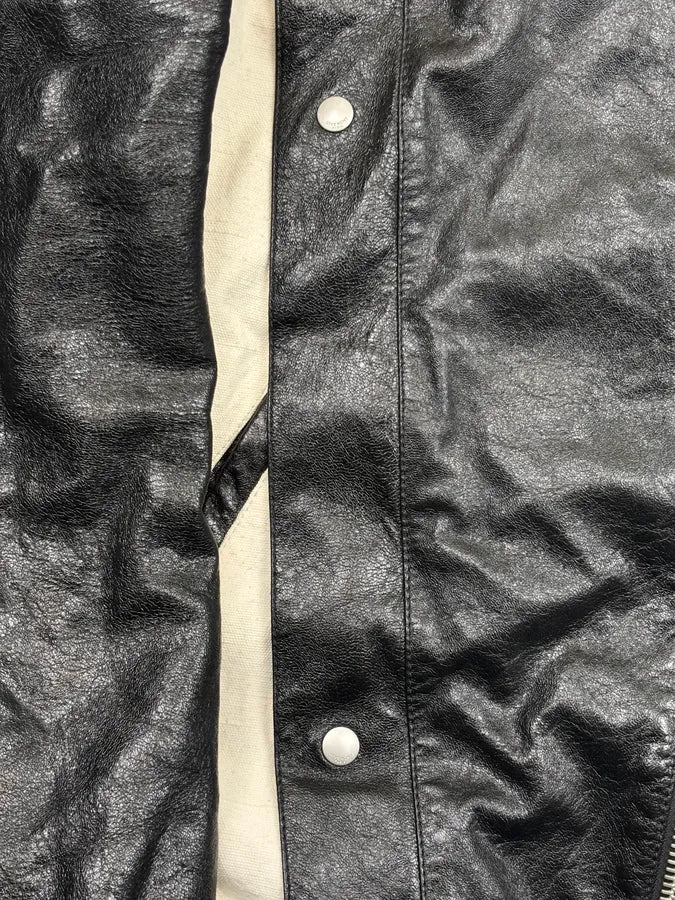 Givenchy Black Leather Contrast Motorcycle Leather Jacket kflTzZe 7