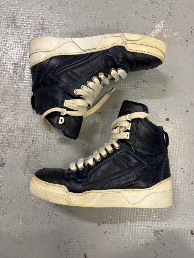 Givenchy Tyson Navy Leather High Sneakers MgniXqQ 3