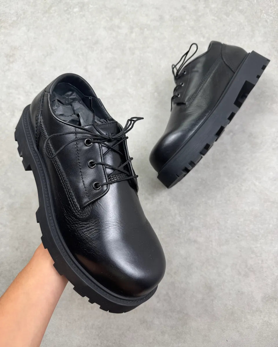 Givenchy Black Leather Lace-Up Low Boots XFsygEz 0