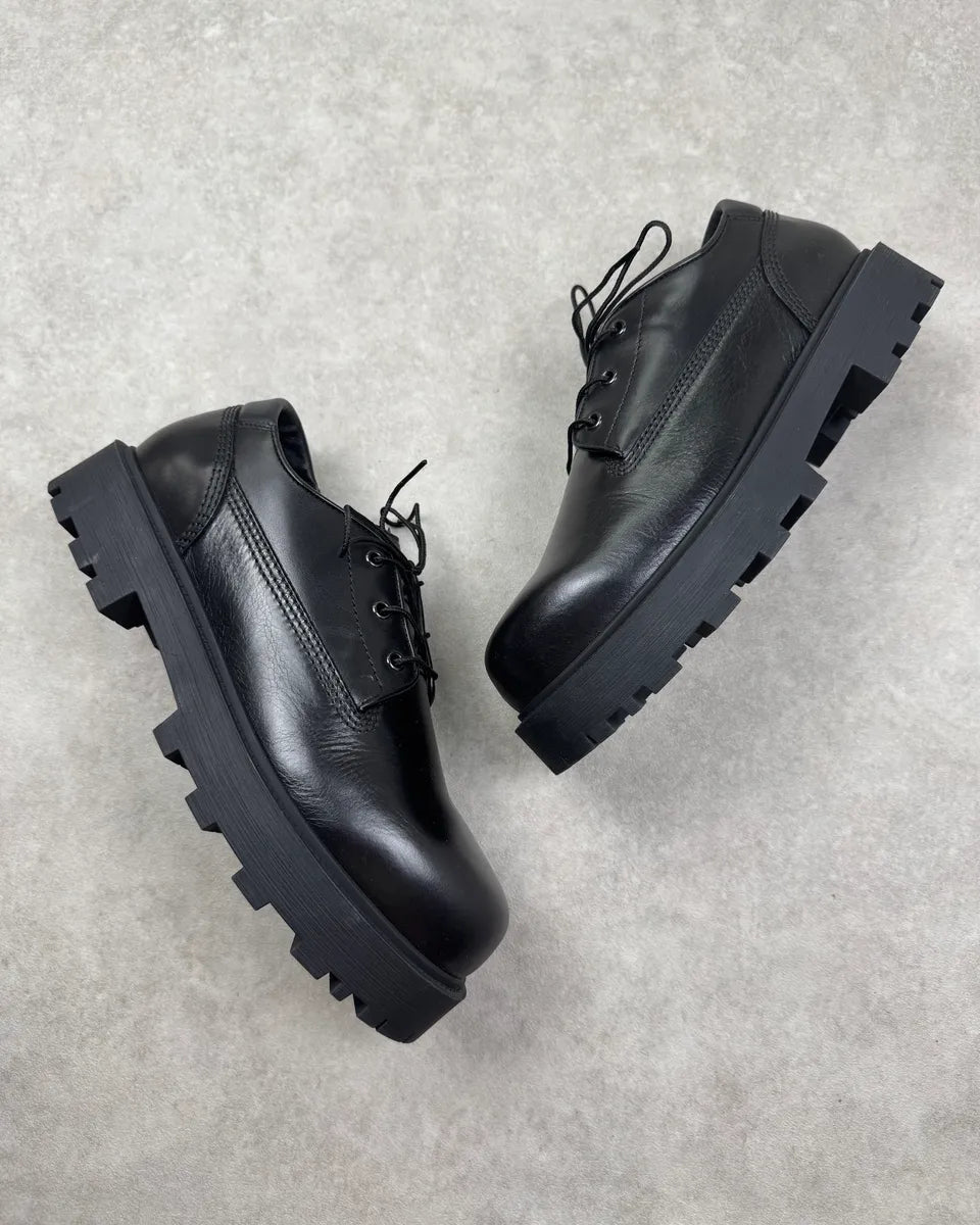 Givenchy Black Leather Lace-Up Low Boots XFsygEz 1