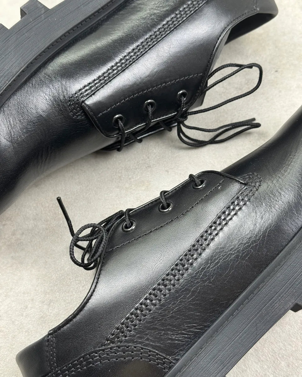 Givenchy Black Leather Lace-Up Low Boots XFsygEz 4