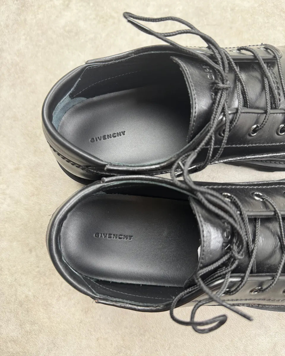 Givenchy Black Leather Lace-Up Low Boots XFsygEz 6