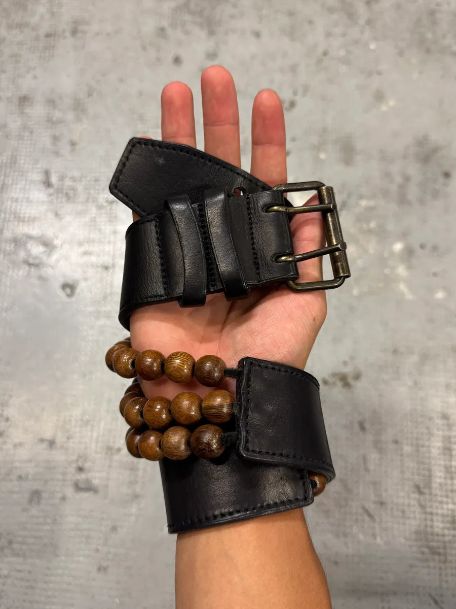 Givenchy Black Leather Wood Pearl Belt pbhsBUr 0