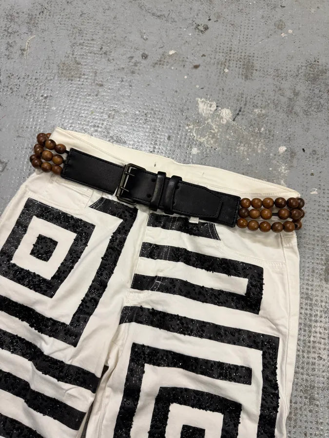 Givenchy Black Leather Wood Pearl Belt pbhsBUr 1