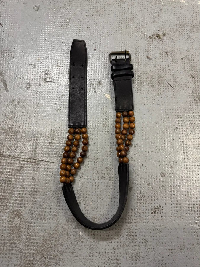 Givenchy Black Leather Wood Pearl Belt pbhsBUr 2