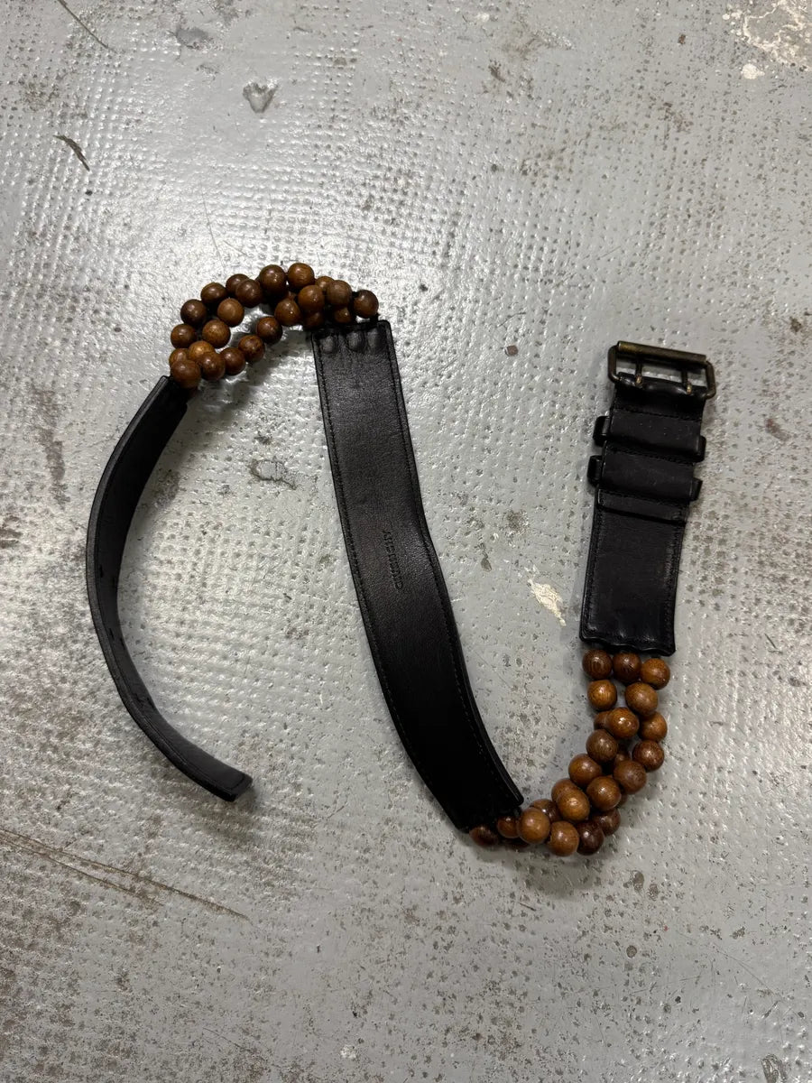Givenchy Black Leather Wood Pearl Belt pbhsBUr 3