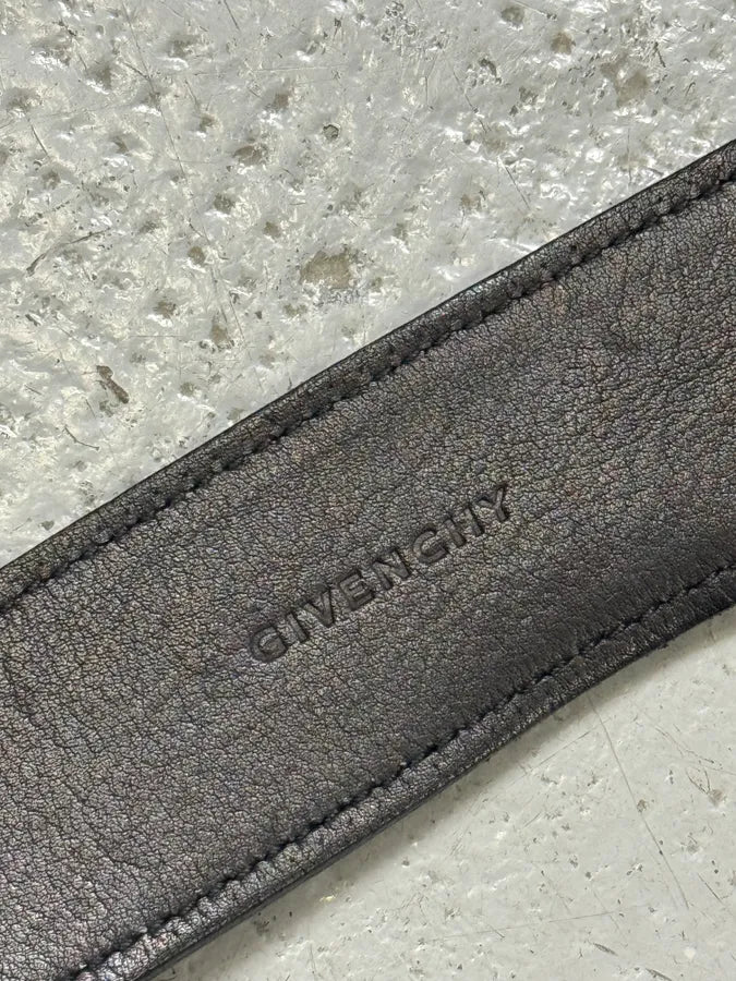 Givenchy Black Leather Wood Pearl Belt pbhsBUr 5