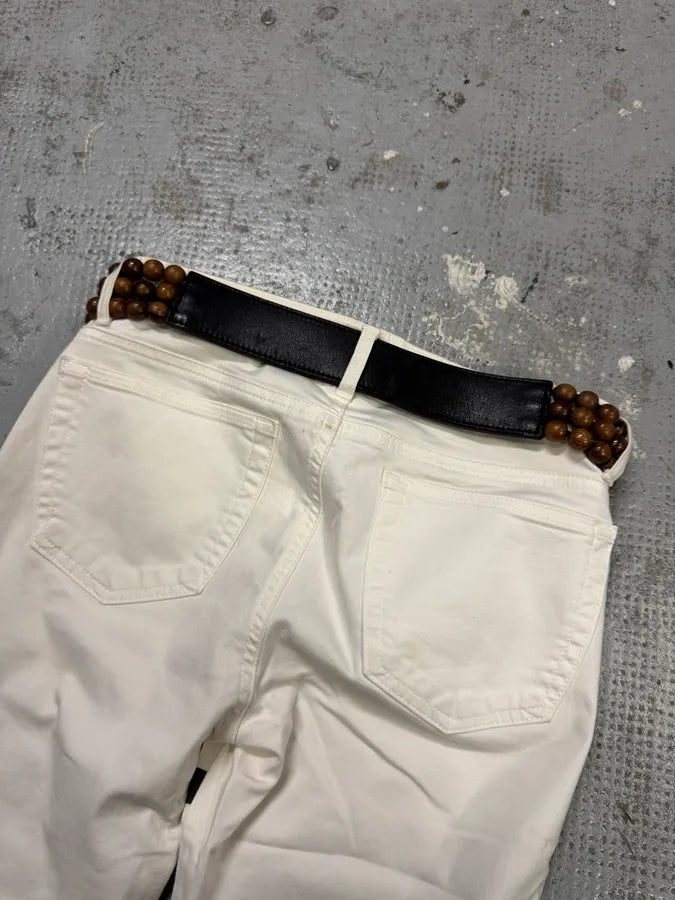 Givenchy Black Leather Wood Pearl Belt pbhsBUr 6