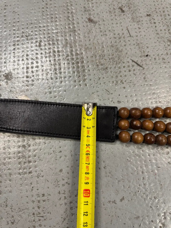 Givenchy Black Leather Wood Pearl Belt pbhsBUr 8