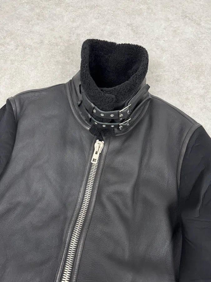 AW2015 Givenchy Black Shearling Collar Leather Jacket by Riccardo Tisci GRvmuho 5
