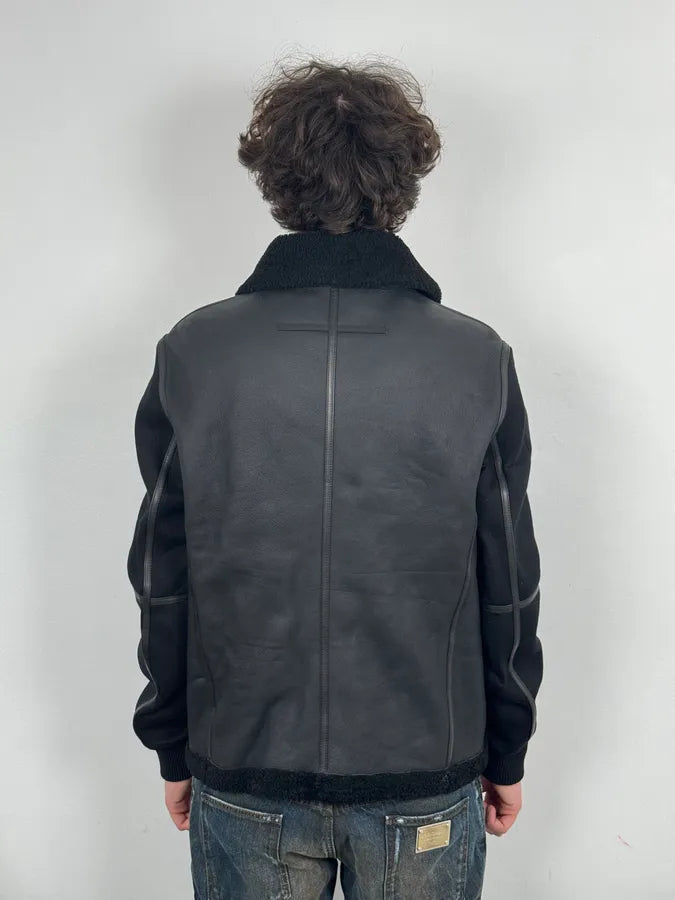 AW2015 Givenchy Black Shearling Collar Leather Jacket by Riccardo Tisci GRvmuho 2