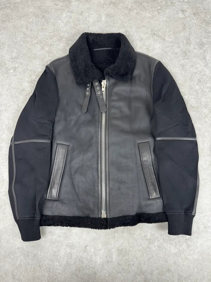 AW2015 Givenchy Black Shearling Collar Leather Jacket by Riccardo Tisci GRvmuho 0