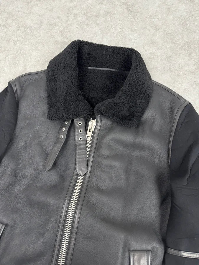 AW2015 Givenchy Black Shearling Collar Leather Jacket by Riccardo Tisci GRvmuho 4