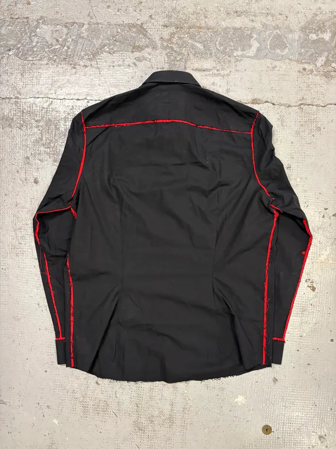 AW2015 Givenchy Black Red Contrast Stitch Shirt by Riccardo Tisci fuViXru 5