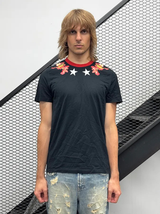 SS2013 Givenchy Black Orange Floral Star T-Shirt by Riccardo Tisci BpAAocF 2