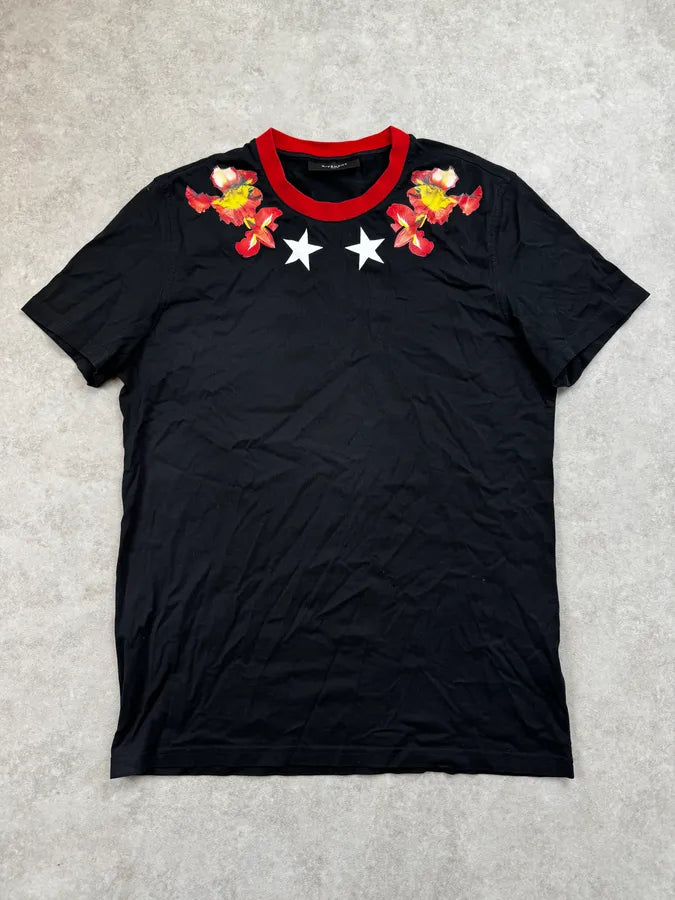 SS2013 Givenchy Black Orange Floral Star T-Shirt by Riccardo Tisci BpAAocF 0