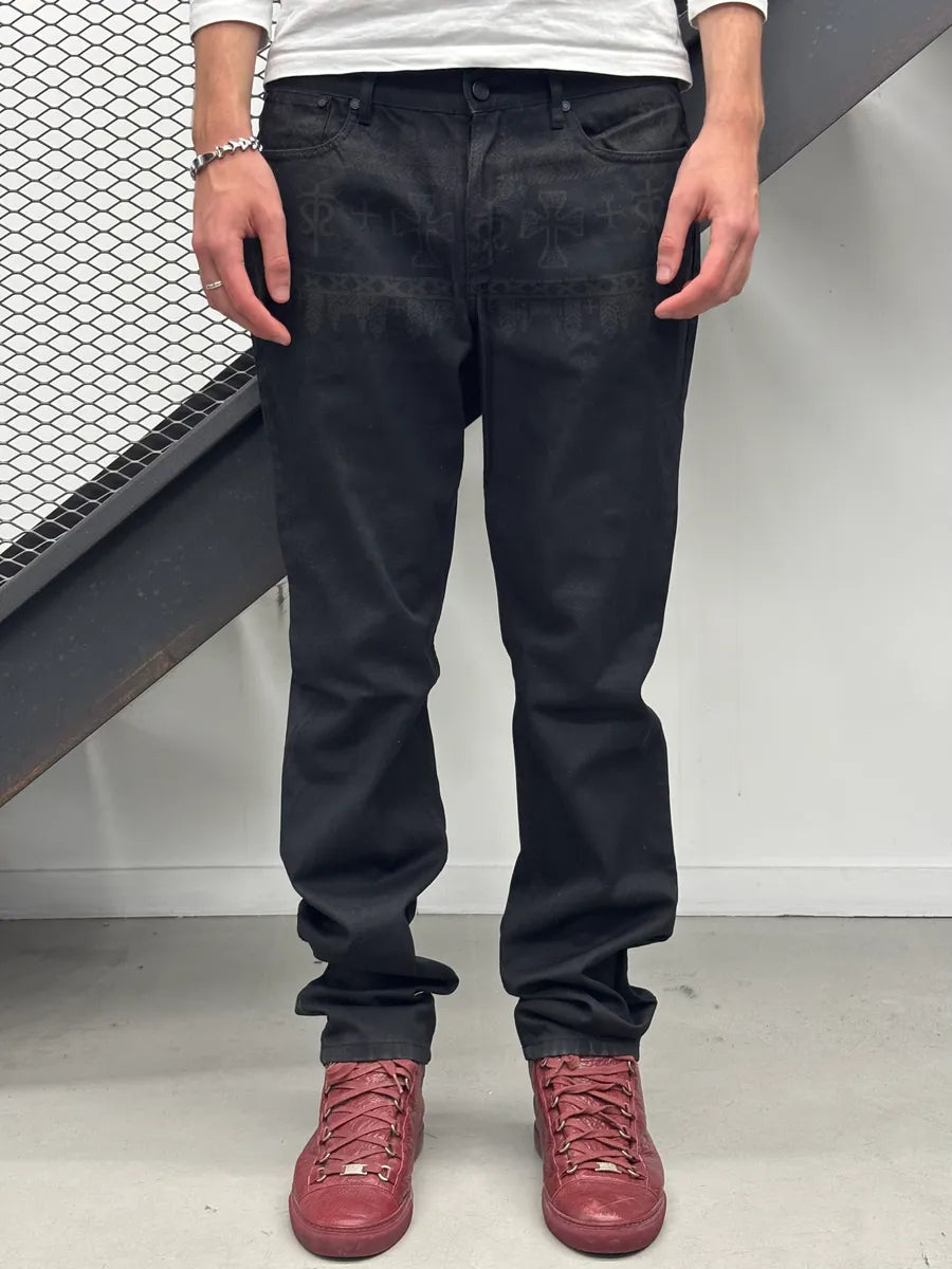 AW2011 Givenchy Black Cross Print Star Jeans by Riccardo Tisci ngARnfb 1