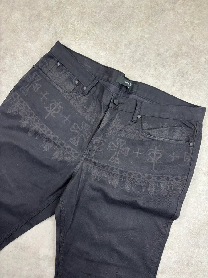 AW2011 Givenchy Black Cross Print Star Jeans by Riccardo Tisci ngARnfb 4