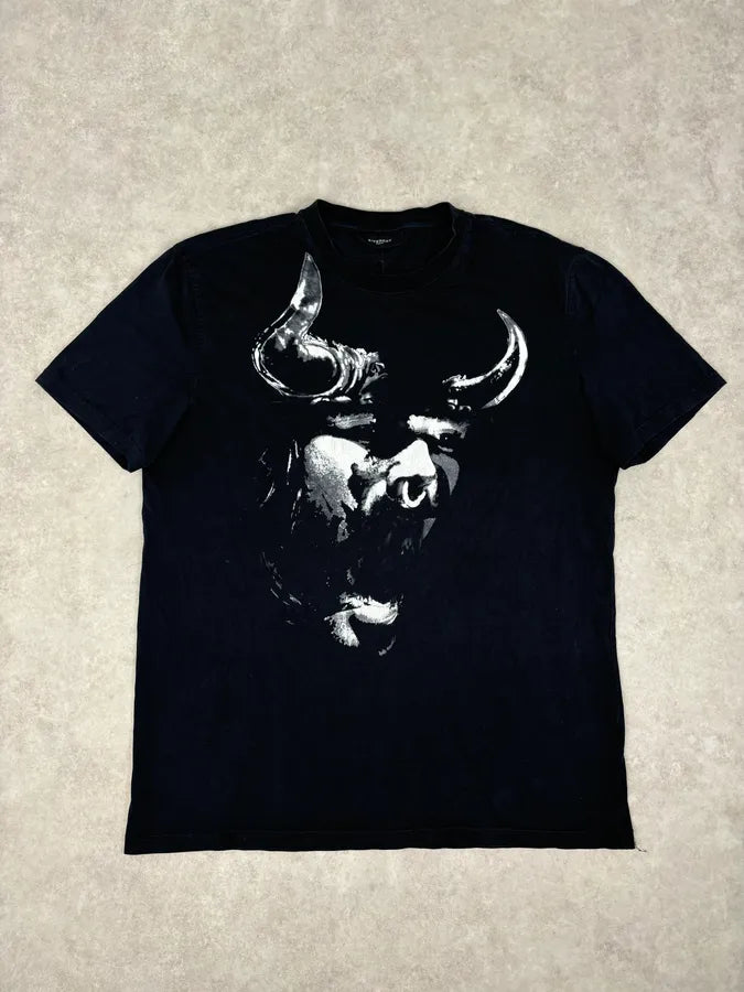 AW2012 Givenchy Black Bull Graphic T-Shirt  pWeSXad 0