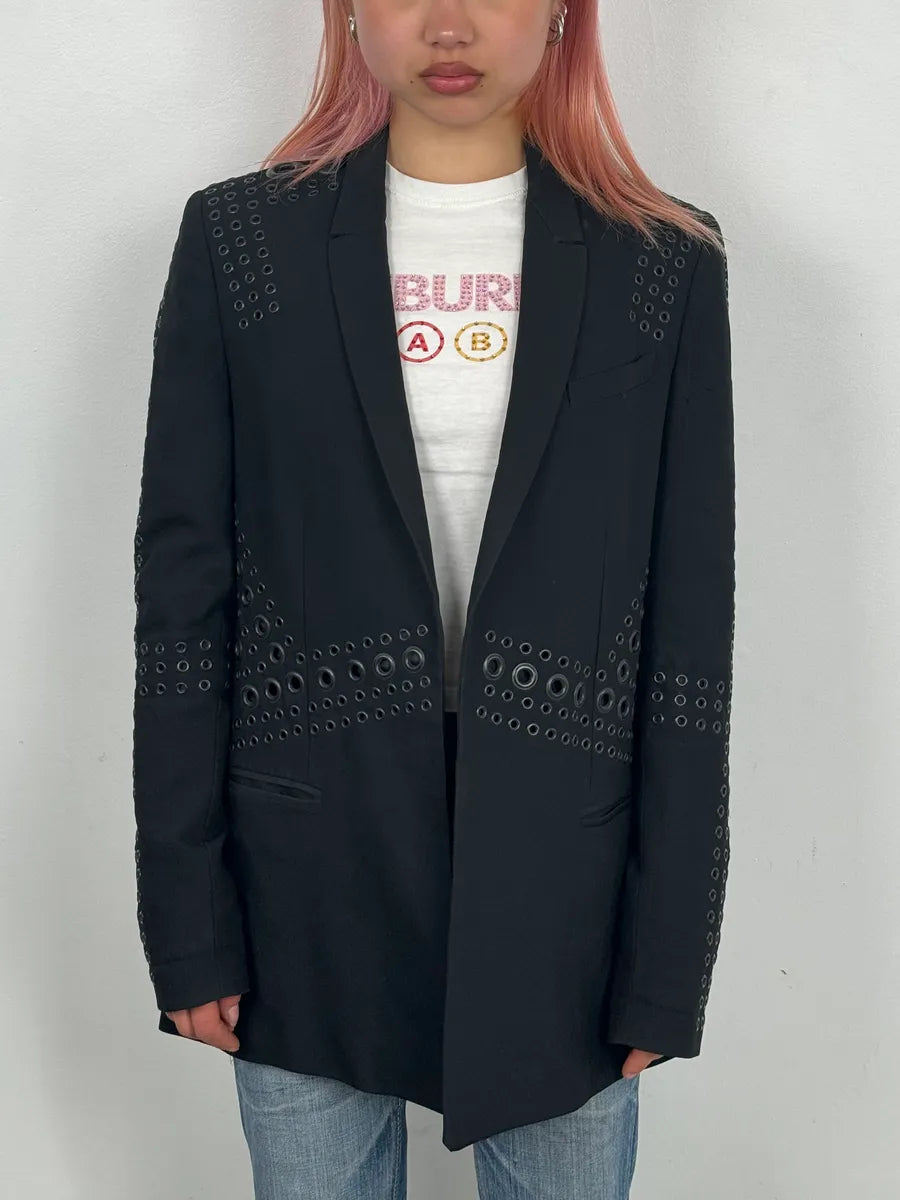 SS2011 Givenchy Black Wool Eyelet Studded Blazer by Riccardo Tisci  liZUJES 1