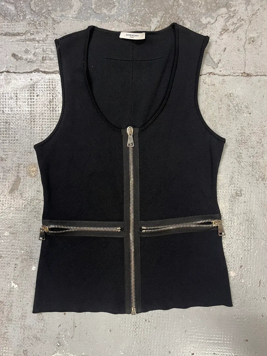Givenchy Black Avant-Garde Cross Zip Vest bMUbRVD 4