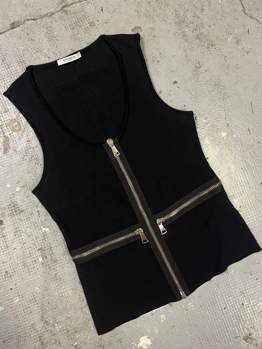 Givenchy Black Avant-Garde Cross Zip Vest bMUbRVD 2