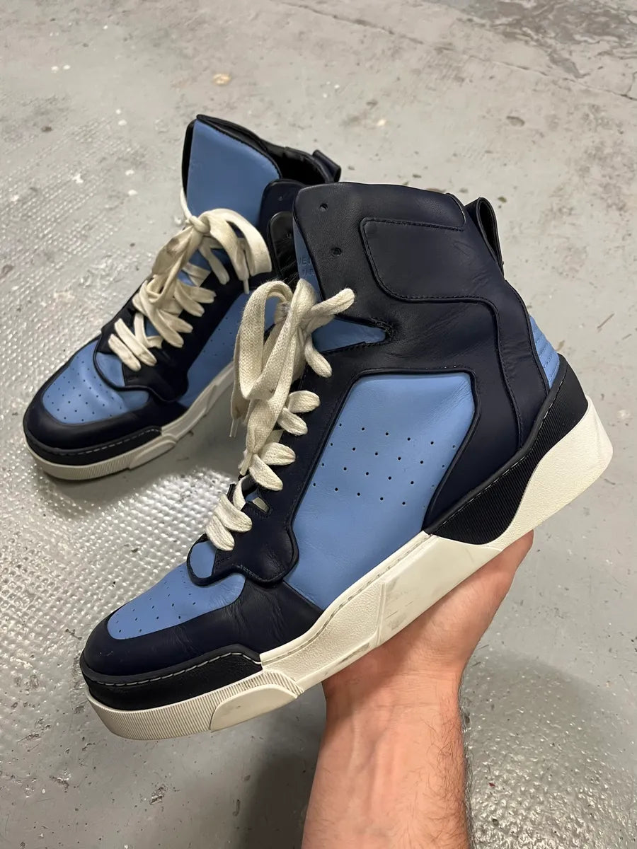Givenchy Blue & Navy Tyson Leather High Sneakers BldeZQS 0