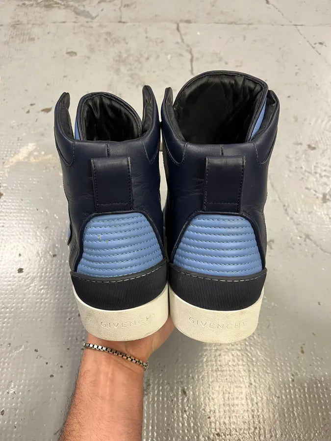 Givenchy Blue & Navy Tyson Leather High Sneakers BldeZQS 4