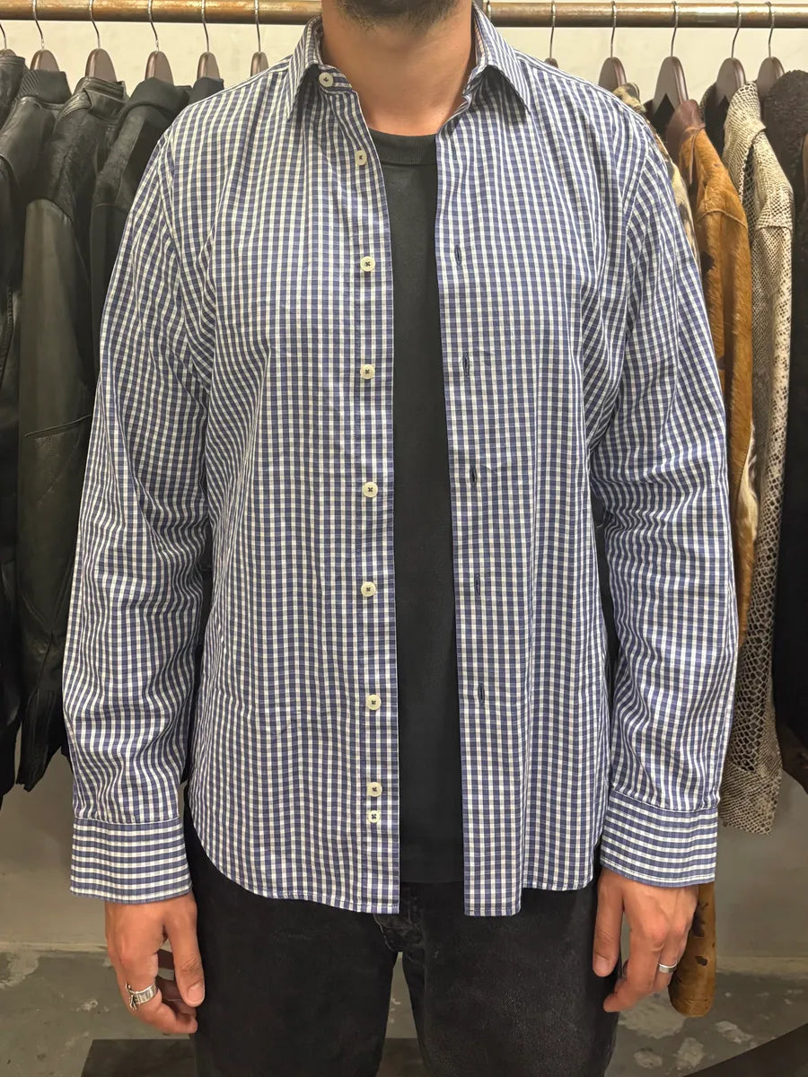 Givenchy Blue & White Contemporary Old Checkered Shirt (M/L) TDwpSAA 1