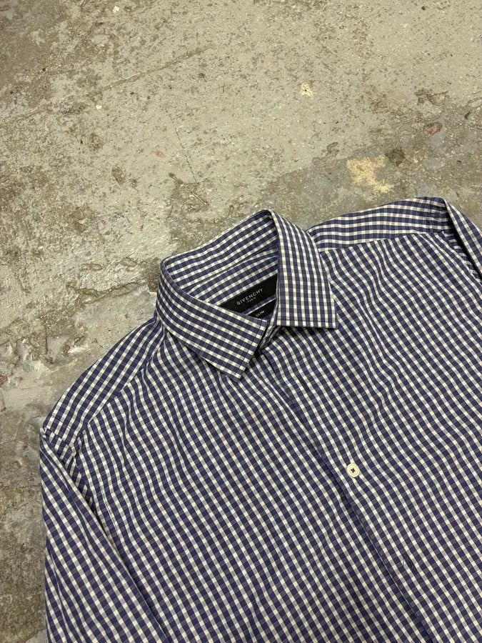 Givenchy Blue & White Contemporary Old Checkered Shirt (M/L) TDwpSAA 4