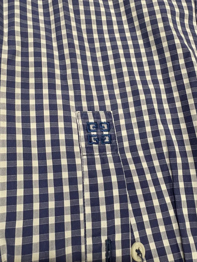 Givenchy Blue & White Contemporary Old Checkered Shirt (M/L) TDwpSAA 6