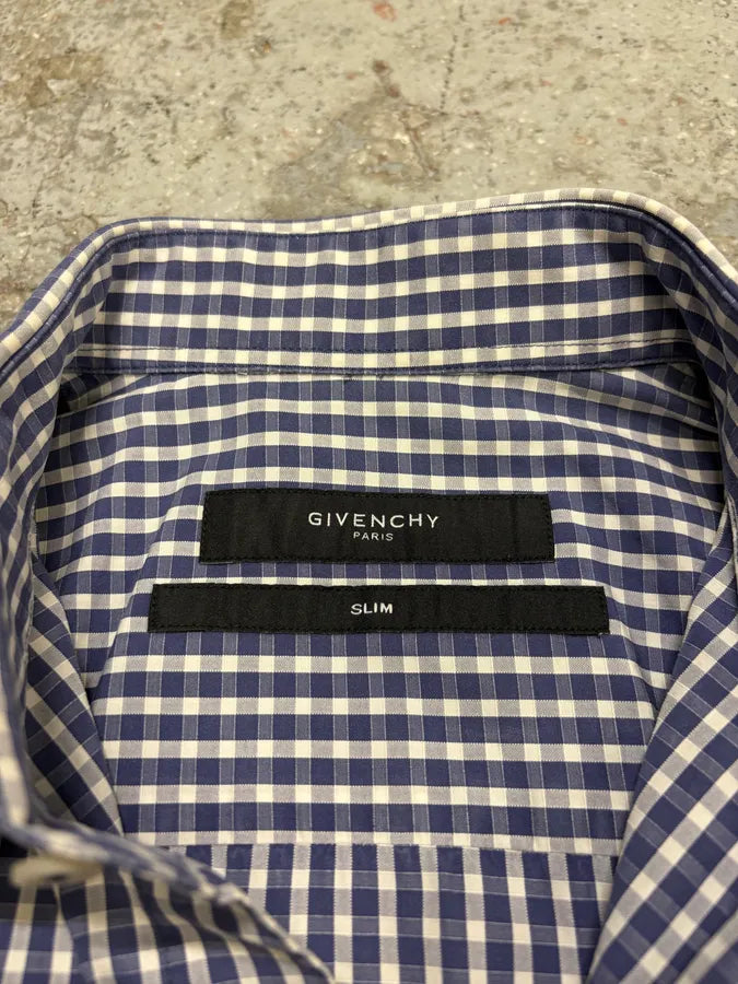 Givenchy Blue & White Contemporary Old Checkered Shirt (M/L) TDwpSAA 7